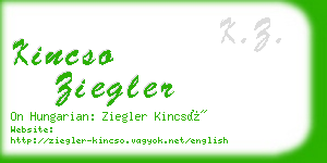 kincso ziegler business card